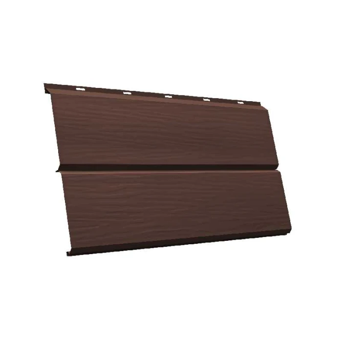 Металлический сайдинг Grand Line ЭкоБрус 3D 0.5 мм PurLite Мatt RAL 8017 шоколад